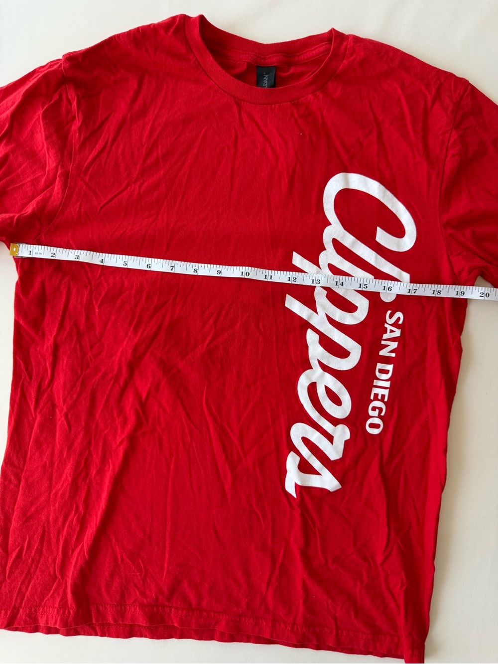 Gildan Red San Diego Clippers Vertical Logo Tee - Picture 8 of 8